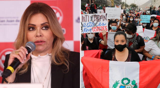 Gisela Valcárcel se mostró indignada por el trato agresivo que tuvo la Policía Nacional contra joven que asistió a protesta nacional en Plaza San Martín.