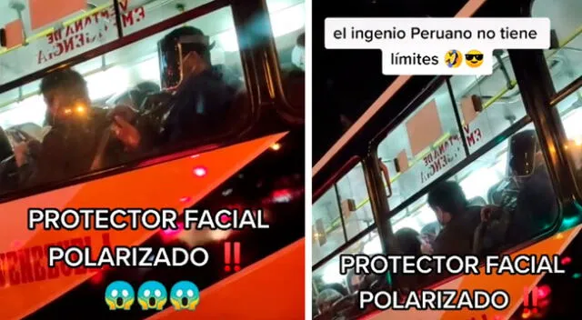 Joven utiliza protector facial polarizado y causa furor en TikTok