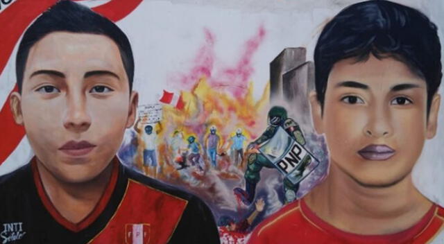 Desalmados borraron otro mural en honor a Bryan Pintado e Inti Sotelo, víctimas de la represión policial.