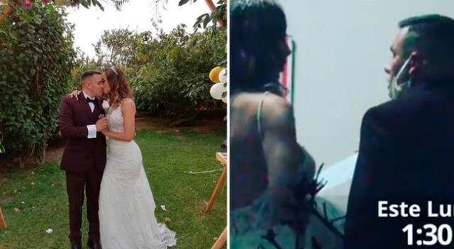 Olinda Castañeda en Instagram junto a su esposo Christian Marcial denunciarán abuso de autoridad de la PNP al interrumpir la ceremonia de su boda.