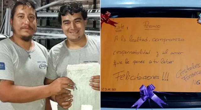 El joven se conmovió hasta las lágrimas al recibir su auto.