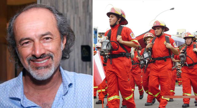 Carlos Alcántara agradece a los bomberos voluntarios del Perú.