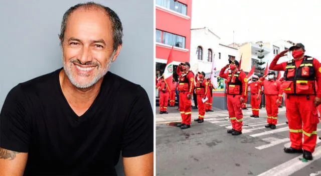 Carlos Alcántara agradece a los bomberos voluntarios del Perú.