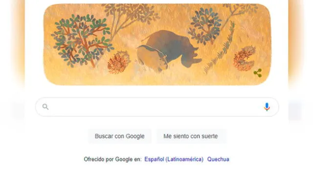 Doodle de Google rinde homenaje al último rinoceronte blanco del norte