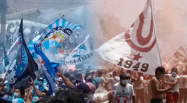 Las hinchas de Cristal y Universitario alientan a sus equipos.