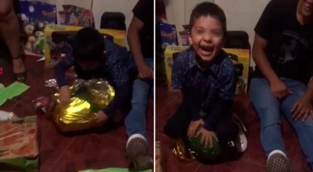 El niño conmovió a miles con su emoción al recibir una sandía de regalo.