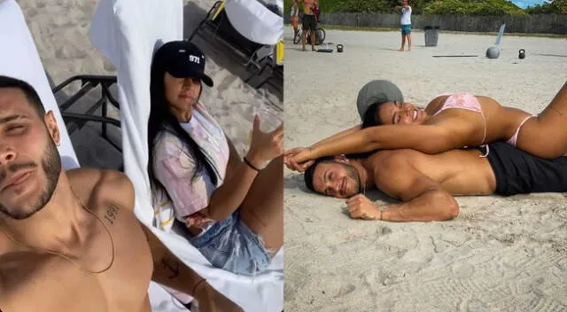 Vania Bludau compartió en su Instagram una curiosa sesión de fotos que realizó junto a Mario Irivarren en South Beach, Florida.