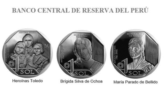 El Banco Central de la Reserva anunció la circulación de la colección numismática “La mujer en el proceso de la independencia del Perú”.