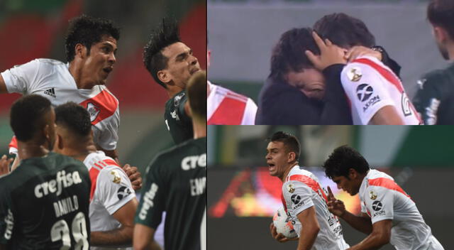 River Plate venció 2-0 a Palmerias; sin embargo, quedó eliminado de la Copa Libertadores a falta de un gol para igualar la llave | Foto: River Plate/composición