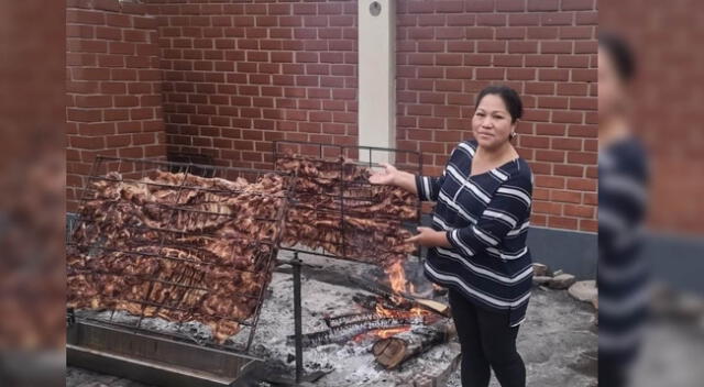 Sonia Morales es la reina del chancho al palo