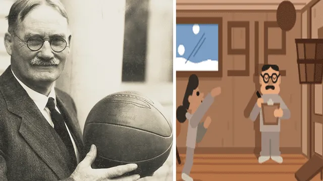 Hoy  Google dedica su doodle a James Naismith, inventor del básquet.