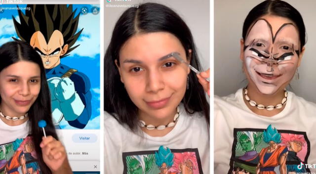 Joven usa maquillaje para verse igual a Vegeta