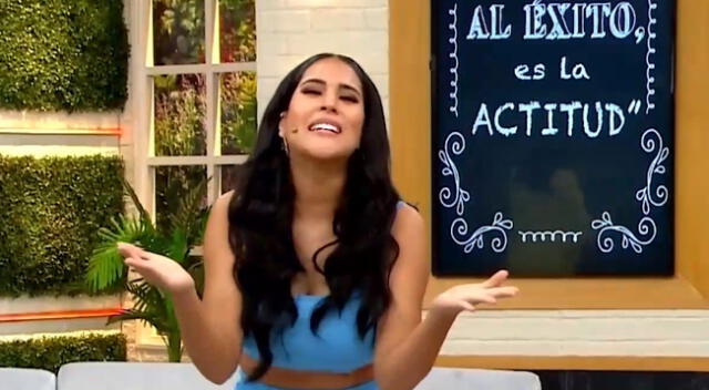 Melissa Paredes se muestra nerviosa en su debut en ‘América Hoy’.