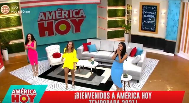 Melissa Paredes se muestra nerviosa en su debut en ‘América Hoy’.