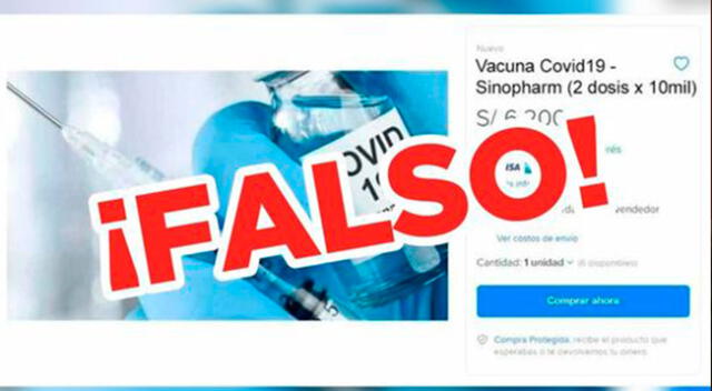 Minsa desmiente venta de vacuna de Sinopharm por redes sociales