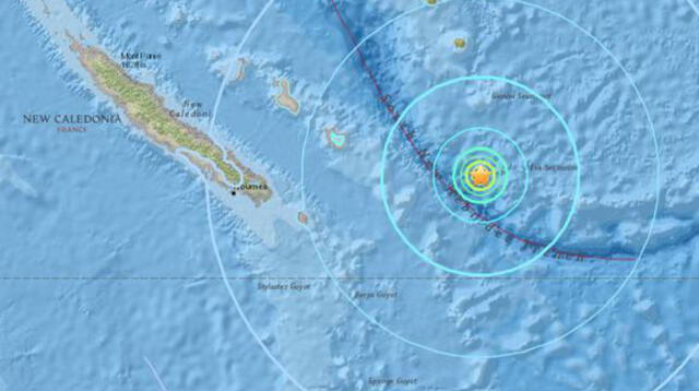 Un terremoto sacude Nueva Caledonia, en el Pacífico Sur. | Foto: USGS