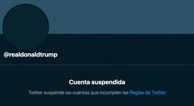 Twitter asegura que la cuenta de Trump seguirá suspendida.