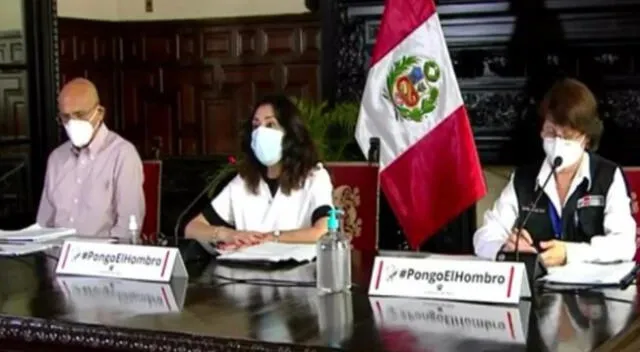 Presidencia del Consejo de Ministros, encabezado por Violeta Bermúdez, ofreció una conferencia de prensa.