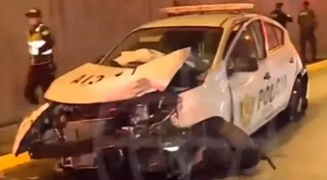Dos policías quedaron heridos tras despiste en la Vía Expresa.