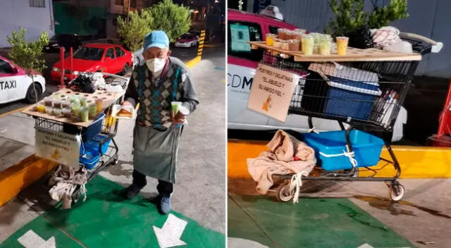 El anciano se gana la vida vendiendo gelatinas para apoyar en la operación de su nieto.