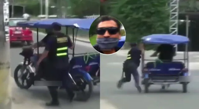 Particular video del mototaxista se hizo viral en las redes sociales.