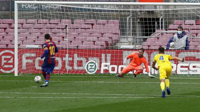 Messi pone el 1-0 par Barcelona. pero Cádiz le empató por la misma vía al final del partido.