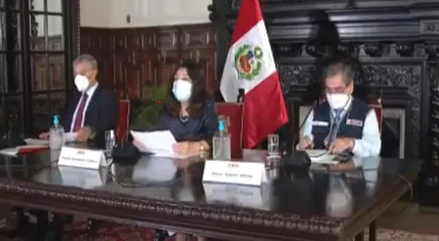 Presidencia del Consejo de Ministros, encabezado por Violeta Bermúdez, ofreció una conferencia de prensa.