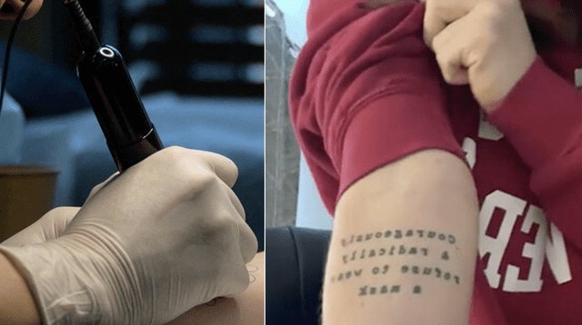La frase que se tatuó la joven llamó la atención de miles en  las redes sociales.