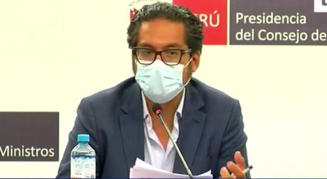 Ministro de Producción lideró conferencia de prensa en medio de la segunda ola del coronavirus.