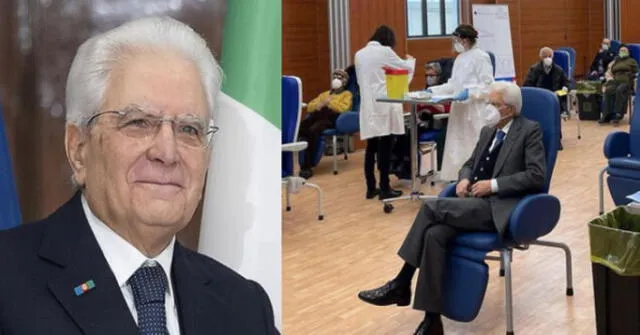 El presidente de Italia hizo cola para recibir vacuna contra el coronavirus.