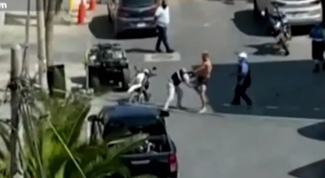 Enfrentamiento entre fiscalizadores y un sujeto en Punta Hermosa.