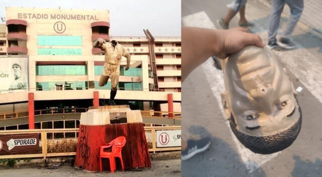Estatua del ídolo máximo de Universitario de Deportes fue destruido el último lunes.