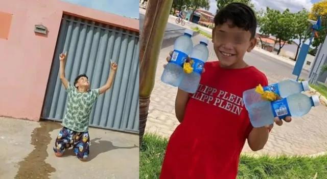 Historia del menor que vendía botellas de agua se hizo viral en las redes sociales.