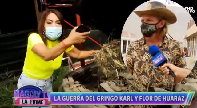 Flor de Huaraz arma escándalo al gringo Karl por su carro.