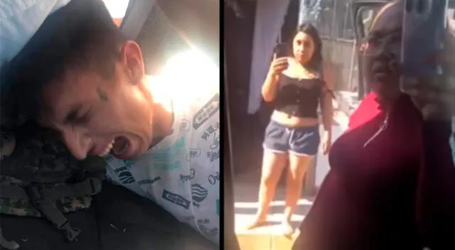 El clip viral muestra al delincuente en la parte trasera de un auto, mientras que una mujer llega en defensa del detenido e insulta a la persona que graba el video.