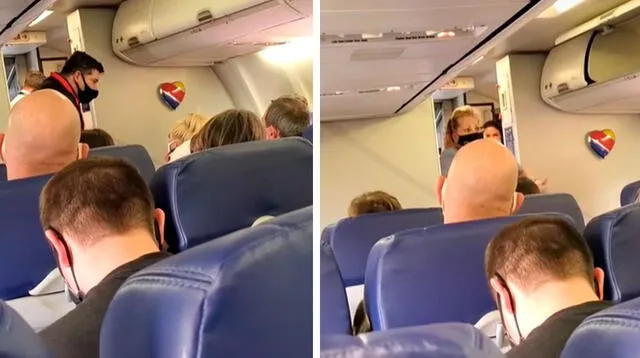 La actitud de la aeromoza hizo reír a todos en el interior del avión.