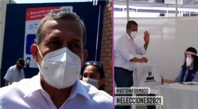 El expresidente Ollanta Humala acudió a votar y envió un mensaje a sus contendientes.