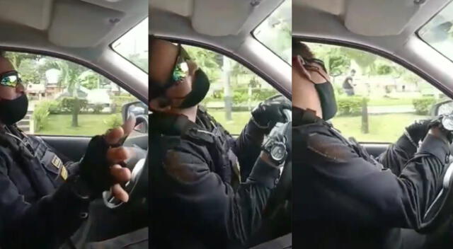 Peculiar video del policía se viralizó en las redes sociales.