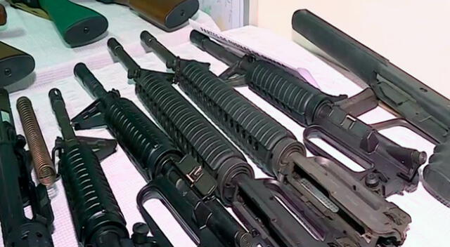 la PNP precisó que las armas de guerra tenían el calibre y el número de serie erradicados, por lo que se tiene la sospecha de que fueron utilizados para cometer diversos crímenes.
