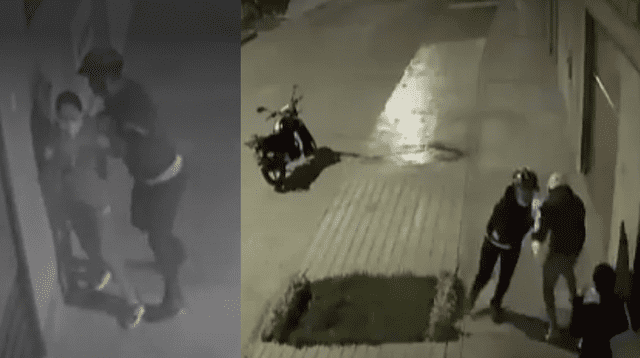 Cámaras de seguridad captan como dos delincuentes que iban en una moto le roban sus pertenencias a una mujer