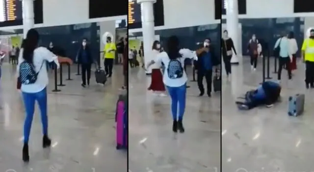 Peculiar video en el aeropuerto se viralizó en las redes sociales.