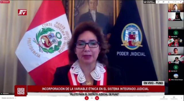 Presidenta Elvia Barrios en acto de incorporación de variable étnica