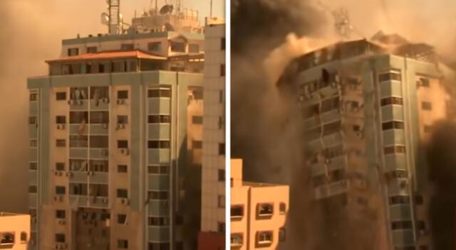 Israelíes derribaron edificio en Gaza.