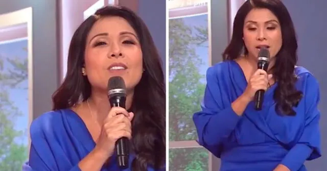 Tula Rodríguez tuvo incidente con su vestido en vivo.