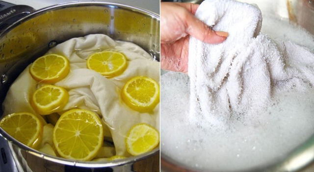 El limón es un gran desinfectante y ayuda a recuperar el color blanco de las prendas.