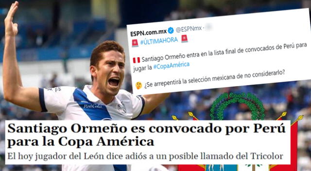 Ricardo Gareca llamó a Santiago Ormeño para la Copa América y prensa mexicana reaccionó.