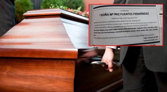 La mujer dejó una lista de invitados a su funeral antes de morir.