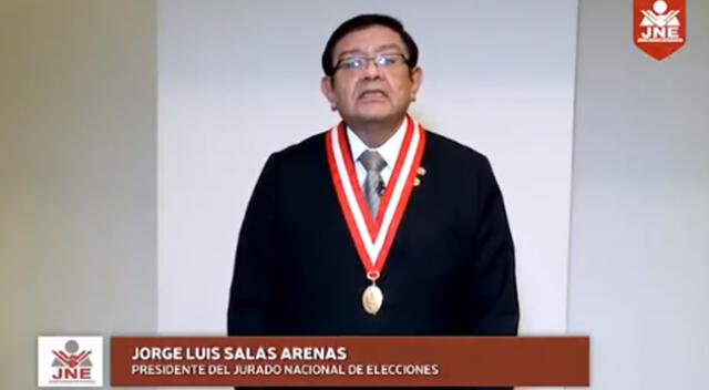 Jorge Luis Salas Arenas, presidente del JNE, ratificó que la extensión del plazo para anulación de mesas fue retirado.