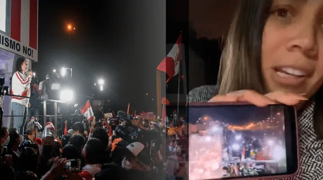 Andrea San Martín 'asiste' a marcha de Keiko Fujimori desde su celular mientras hace parrillada