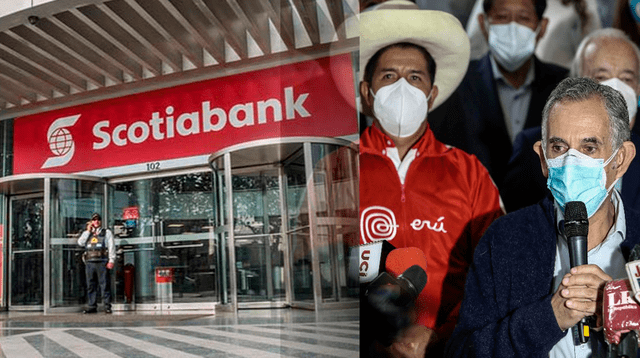 La entidad financiera Scotiabank se refieren a Pedro Castillo y Pedro Francke.